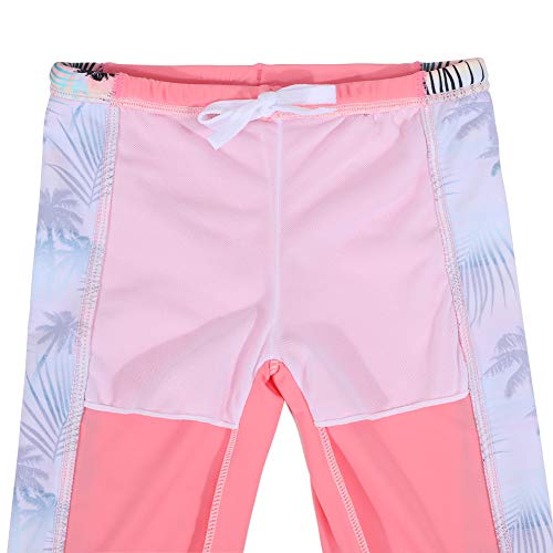 Image of TFJH E Girls Two Piece Swimsuit Long Sleeve Rash Guard Ages 3-12 | UPF 50+ sun protection, breathable , lightweight long sleeve swimsuit, full coverage, pool beach vacation, water park