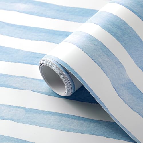 Affrolling Striped Peel and Stick Wallpaper 15.75"x118.11",Blue by Affrolling - Used condition - Image 2