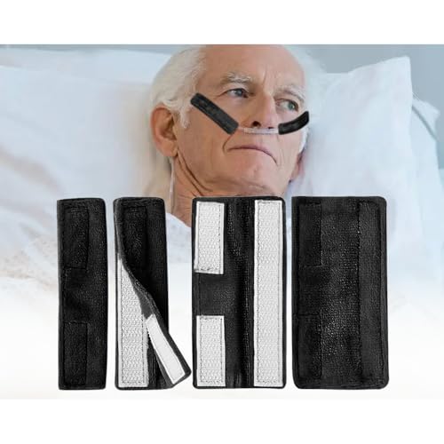 Image of 4 Pack Wuronsa Nasal Cannula Cushions, Soft Nasal Oxygen Covers, Soft Cannula Ear Protector for Oxygen Users, Prevent Indentations Irritated Cheek Skin, Prevent Ear Soreness (Black)