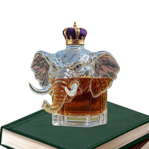 Botella de whisky con forma de animal – Decantador de licor de elefante | Botella de whisky única en forma de animal para exposición de bar y decoración del hogar | Decantador de – Regalo para