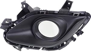 Garage-Pro Fog Light Trim Compatible with 2014-2017 Mazda 6 Textured Black Front, Passenger Side