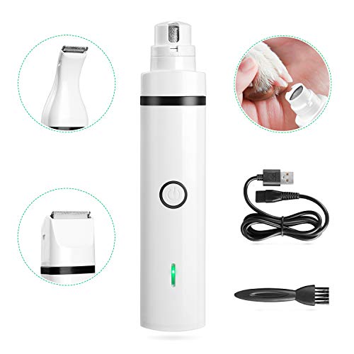 Zeonetak Dog Nail Grinder and Clippers, 3 in 1 Multi-Function Dog Hair Clippers
