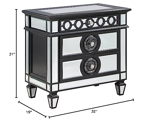 Acme Furniture Varian Ii Nightstand, Black Silver #TOP2