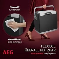 AEG Thermoelektrische Kühlbox KK 28, kühlt bis 20 °C unter Umgebungstemparatur, 28 Liter Fassungsvermögen, 12V/230V, Tragegriff & Kabelfach, leicht zu reinigen, für Auto, Reisen & Camping – Ansicht 7
