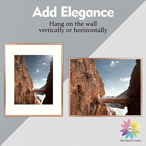 Mat Board Center, 16X20 Aluminum Picture Frame - Displays 11X14 With Mat And 16X20 Without Mat -Horizontal And Vertical For Wall Mounting Metal Photo Frame (Rose Gold, 1-Pack) #TOP2