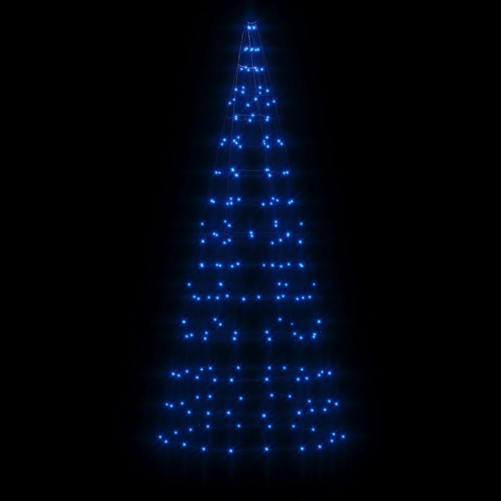 LED-Weihnachtsbaum 200 LEDs Blau 180 cm Kupfer Eisen mit 8 Lichteffekten USB Stromversorgung für Innen Außen Garten Balkon Terrasse Weihnachtsbeleuchtung