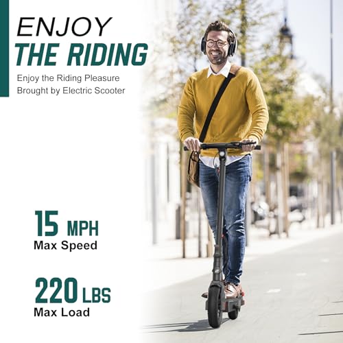 Electric Scooter Adult, 500W Peak Motor, 32km Long Range, 10” Solid and Pneumatic tire,3 speed mode, Foldable Electric Scooters,36V 7.8Ah Electric Scooter for Adults Urban Commuter