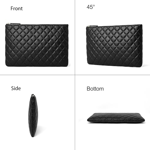 Image of DORIS&JACKY Large Quilted Clutch Purse for Women, Designer Oversize Hand- Carry Evening Bag and Unisex Slim Envelop Pouch Bag | Large