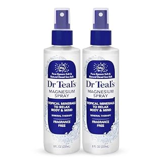 Dr Teal's Topical Magnesium Spray with Natural Dead Sea Salt, Fragrance Free, 8 fl oz (Pack of 2)