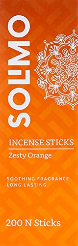 Amazon Brand – Solimo Incense Sticks, Set Of 200, Zesty Orange