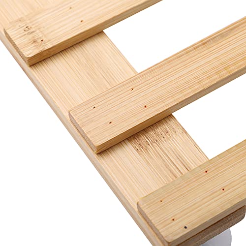 Tita-Dong Bamboo Plant Caddy,2 Pack 12 Inches Movable Potted Plant Stand With Wheels,Square Wood Rolling Plant Dolly Planter Trolley #TOP4