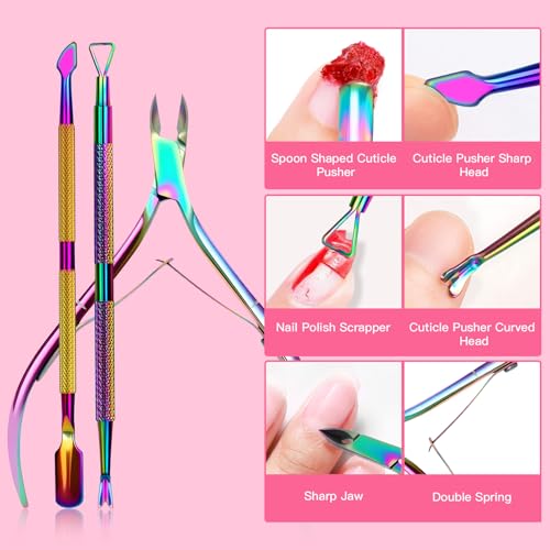 XIFEPFR Cuticle Remover Kit - 6.09 Oz Cuticle Remover Cream with Cuticle Trimmer, Cuticle Nipper, Cuticle Pusher, Cuticle Oil Pen for Professional Manicure Nail Cuticle Care Home DIY, Gifts for Women