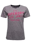 Superdry Logodruck Superdry Damen T-Shirt mit weichem Print aus der Limited Edition Dunkel Meliert 40