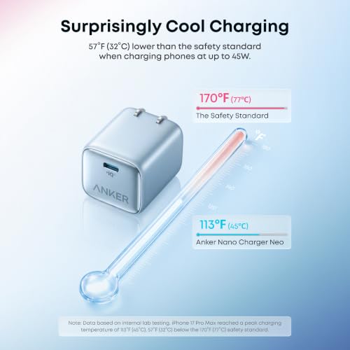 : Anker Nano Charger Neo, Dynamic 45W - 65W USB C Charger Block with 65W Max (White/Black) - image 3