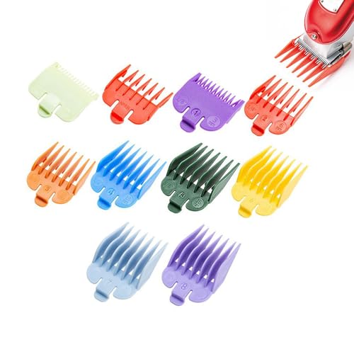 10 Pcs Clipper Guards for Wahl, Clipper Guards, Hair Clipper Guards, Hair Clipper Attachments Hair Cutting Guides Replacement Combs Set Hair Clipper Guide Combs for Hairdressing Salons and Home