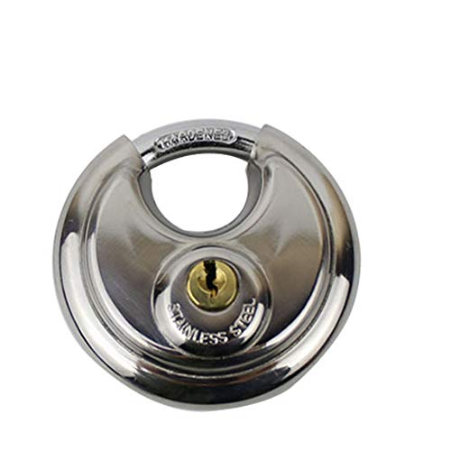 Preisvergleich Produktbild Edelstahl Diskus Vorhängeschloss wasserdichte Rundschloss für maximale Sicherheit Außen Heavy Duty Disk-Sperre