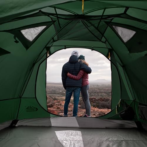 Image of 2-3 Person Backpacking Tent with Double Door 2 Vestibule, Waterproof Windproof Lightweight Easy Set Up 3 Season 2 Man Two Person Tent for Camping, Hiking, Motorcycle, Mountaineering with UPF 50+