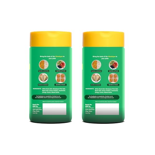 Image of Namakwali Flavoured Pahadi Salt Hing Jeera Burst (Asafoetida and Cumin) Seasoning Pack of 2 - 200 gm | Pisyu Loon Seasoning mix for Popcorn, Noodles, Salad, Raita, Juice, Fruits, Sweet Corn, Makhana and more | 100% Organic