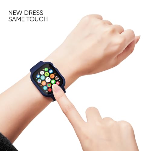 Image of Adorique 3-in-1 Compatible for Apple Watch Band 40mm 41mm 42mm 44mm 45mm 46mm, Soft Silicone Sport Strap for iWatch Series SE 10 9 8 7 6 5 4 3