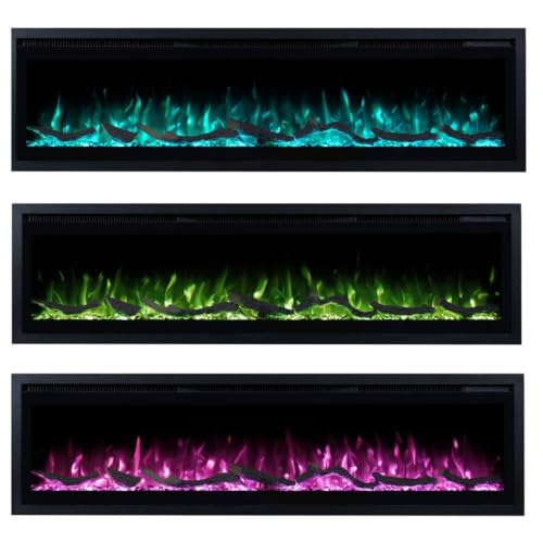 Weka 50" Electric Fireplace, Recessed/Wall/Freestanding, 1800W Heat