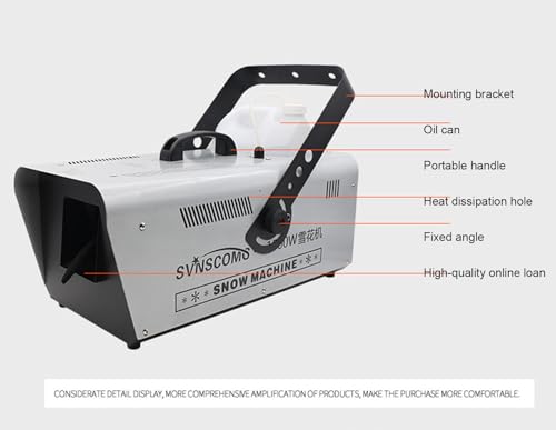 Máquina de nieve con control remoto, efecto escénico para fiestas, bodas y eventos navideños, 1500 W miniatura 5