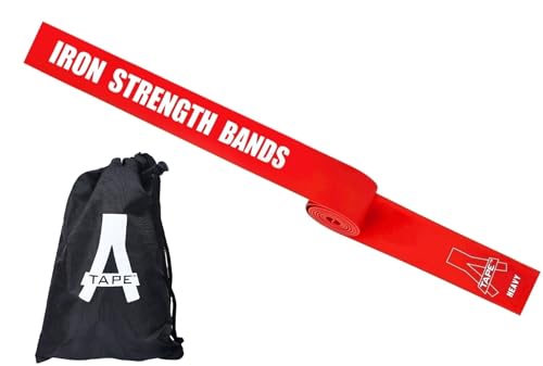 Image of A-TAPE Muscle Floss Bands (5' Ft Long X 2 inch inch Width)- Compression Bands - for Improving Movement, Increasing Circulation & Reducing Soreness (Red (Heavy))