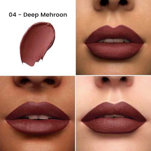 Image of Colors Queen Hold Up Full Day Non-Transfer Matte Lipstick | Long Lasting and Weightless Formula | Intense Color Pay Off | Waterproof Lipstick for Women (104 - Deep Maroon, 4g)