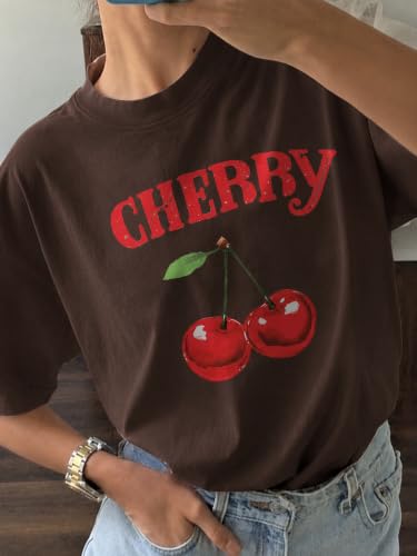 Image of Jawdrobe Cotton Blend Oversized Fit Half Sleeve Printed Round Neck T-Shirt for Women