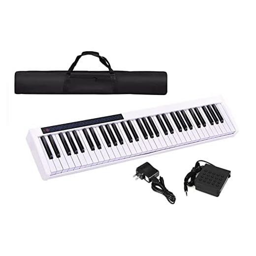 Tasti pesati for pianoforte for pianoforte digitale a 61 tasti Midi Altoparlanti incorporato Bluetooth Piano elettrico con pedale Sustan e alimentazione migliore for bambini e principianti for adulti