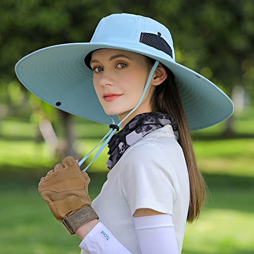 Image of Wide Brim Sun Hat for Men Women UV Protection Ventilated Summer Hats for Fishing Hiking Garden Beach