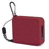 Portable Silicone Case for JBL GO2 Bluetooth Speaker, Shockproof Carrying Case Compatible with JBL GO2 for Outdoor Climbing/Hiking/Riding (Red)