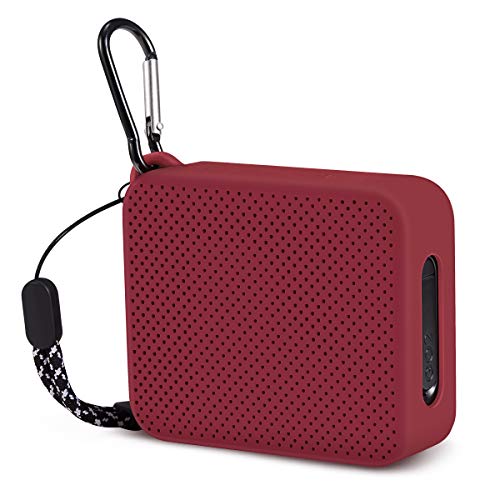 Aotnex Portable Silicone Case for Bluetooth Speaker, Shockproof Carrying Case for Outdoor Climbing/Hiking/Riding (Red)