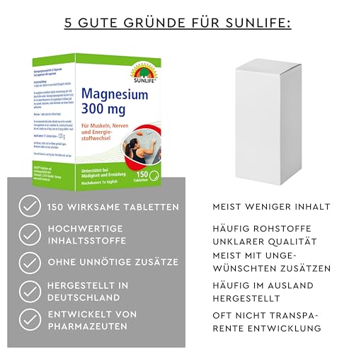 Sunlife Magnesium Tabletten 300 mg, 150 Tabletten