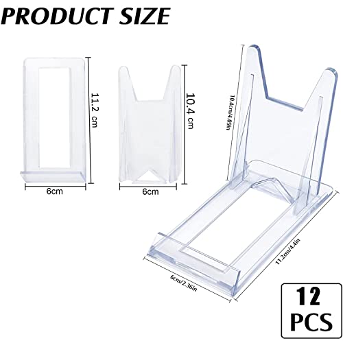 XSEXO Clear Plastic Display Stand - Adjustable Acrylic Easel for Plates Mobile Phones, Books, Photos - Multifunctional Holder (12 Pcs) - Image 2