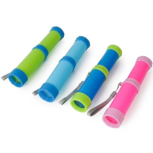 Luwint Pocket Telescope Toy for Kids, 4 Pack Portable Pirate Telescope Science Monocular Toys Retractable Spyglass Exploring Educational Toy Birthday for Boys Girls