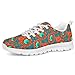 Showudesigns - Zapatillas deportivas para mujer, diseño de mandala bohemio, transpirables, para adolescentes y niñas, parte superior baja, ligera, talla 2, color Verde, talla 38 EU