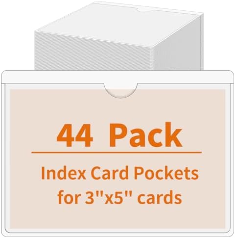 44 Pack Labels for Storage Bins, 3×5 Inches Index Card Holder Org...