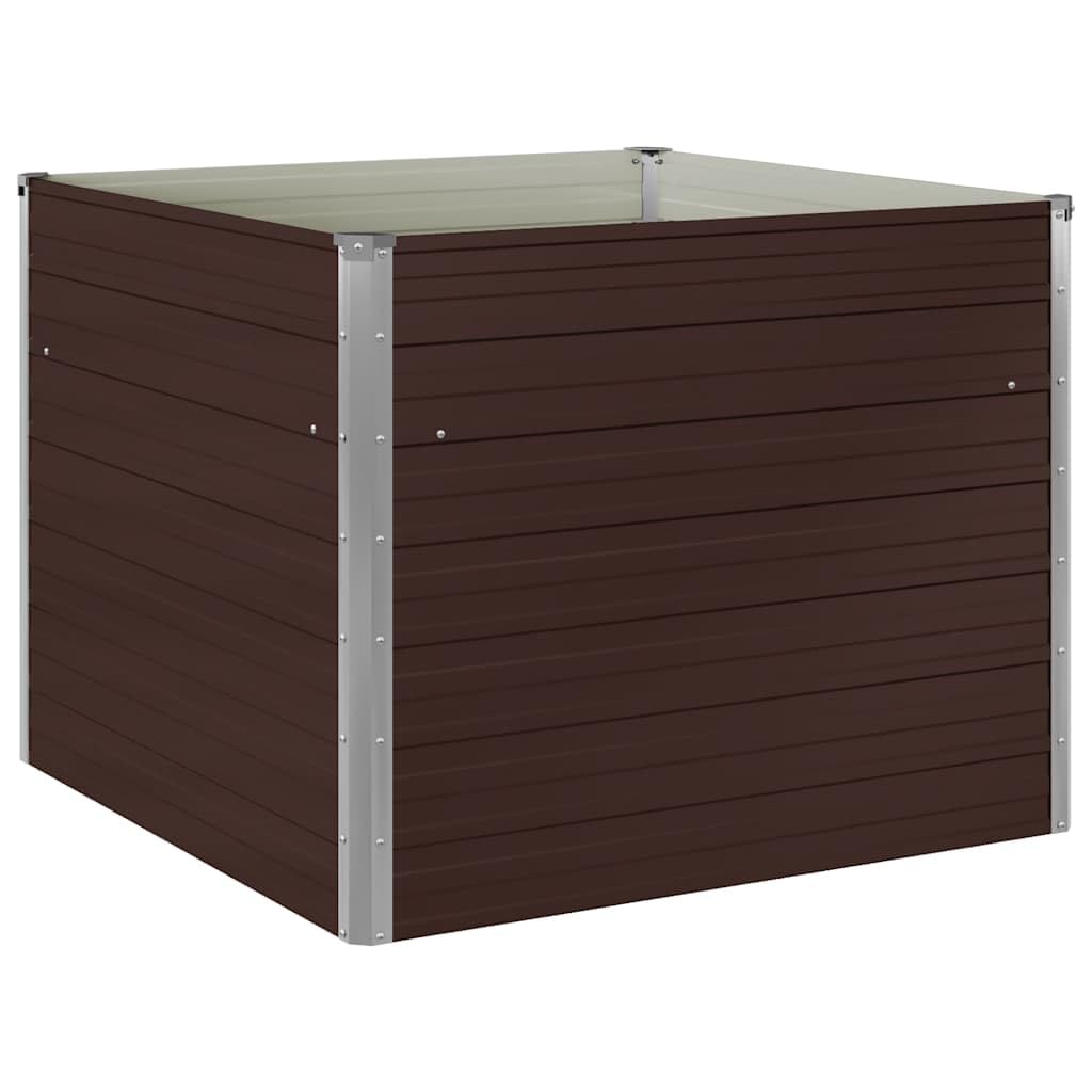 Mesa de Cultivo de Acero galvanizado marrón 100x100x77 cm Marrón,45712