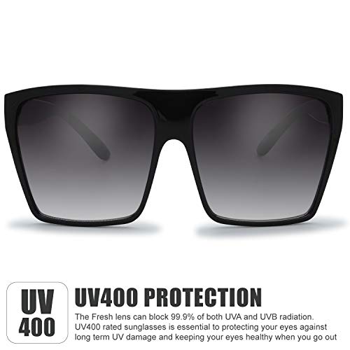 The Fresh Large Oversized Fashion Square Flat Top Sunglasses - Exquisite Packaging2