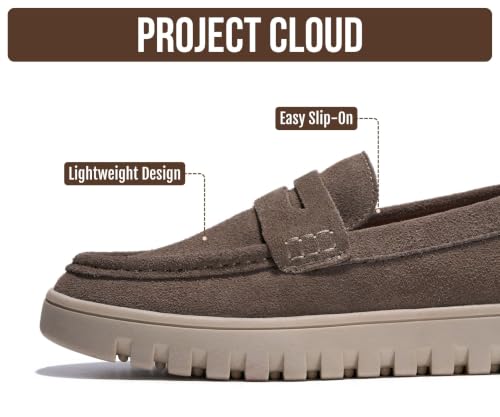 Image of Project Cloud 100% Genuine Leather Loafers for Women - Memory Foam Insoles Slip On Shoes for Women - Lightweight Womens Shoes - Non Slip Womens Loafers (Filide1)