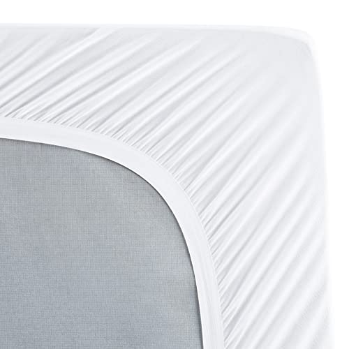 Serta Comfortsure Breathable Elastic Dobby Check Quilted Pillow Top Mattress Pad Cover With 18" Deep Pocket For All Season, White, Cal King #TOP5