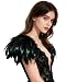 L'vow Natural Real Feather Epaulet Shrug Shoulder Strap Halloween Costumes Pack of 2 (Black)
