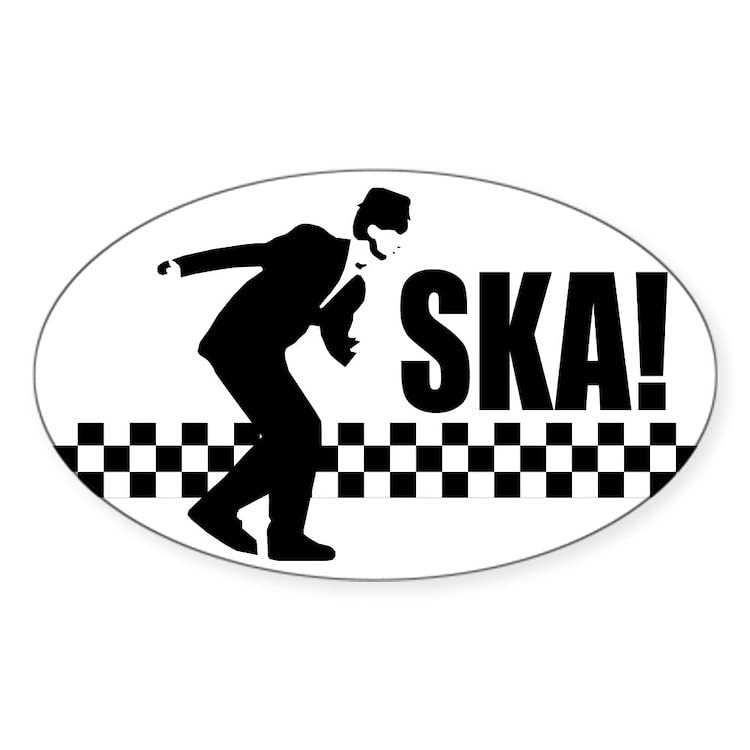 CafePress Ska On! Oval Car Bumper Sticker
