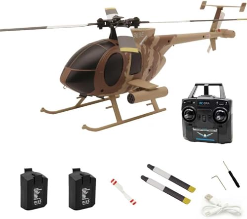 Actualia RC-ERA C184 MD500 RC Helicopter, 4CH Single-Propeller Flybarless Optical Flow Gyro Stabilized Remote Control Helicopter, RC Aircraft Model Toys for Adult