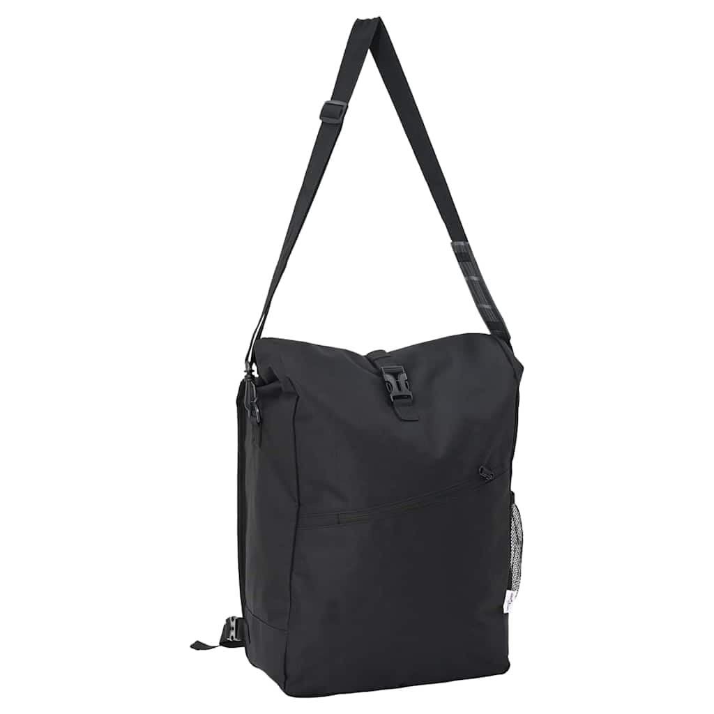 Borsa per bicicletta, nera, 33 x 16 x 60 cm, robusta borsa portapacchi in poliestere per viaggi, pendolari, borsa laterale impermeabile per bici da città
