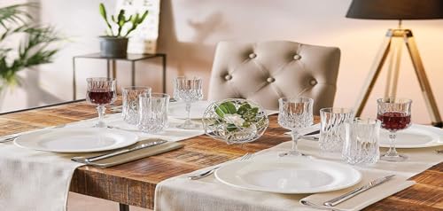 Image of WRINGO 280ml Italian Premium Juice Glasses and Transparent Water Glass Medium Size Tumbler Glasses for Drinking Water and Cocktails, Diamond Design Glass Water Glasses (Lining, Set of 12)