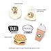 6Pcs Food Enamel Pins Set for Backpacks Jackets Clothes,Cute Coffee Donut Hamburger Pizza Pins for Women Girls Christmas Decorations