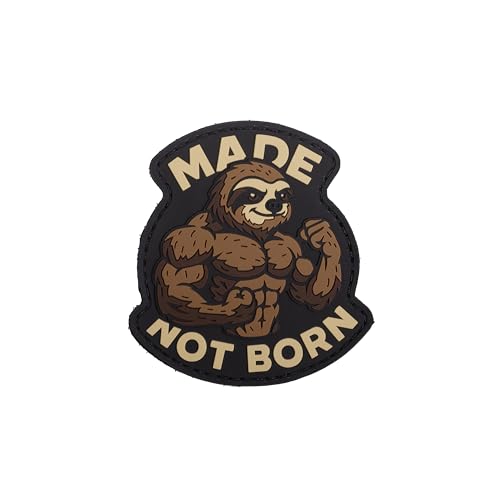 ELITEX TRAINING Parche de Goma con parte trasera adhesiva, Personalización para Mochilas Tacticas y Chalecos de Cross Training y Gimnasio (Born Not Made)