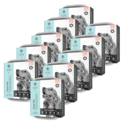Nature’s Harvest Natural Complete Dog Food | Ocean Fish & Brown Rice | 10-Pack Multipack for Adult & Senior Dogs with Sensitive Stomachs