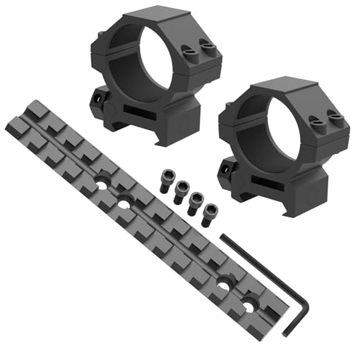 Eastern Tactical Supply Mossberg 500 Mossberg 590 Series Shotgun PicatinnyWeaver Rail Mount 13 Slots Scope Base Top Rail Mount (Black) (Rail+30mm Ring)